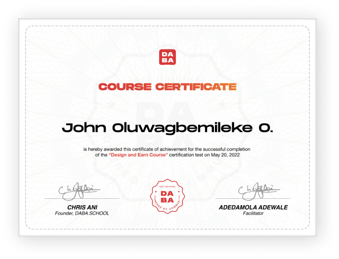 Daba Certificate